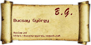 Bucsay György névjegykártya