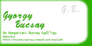 gyorgy bucsay business card